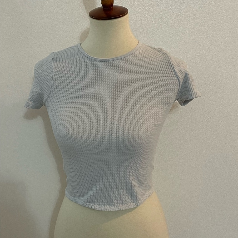 White Waffle Textured‎ Crop Top by Forever 21